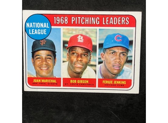 1969 TOPPS PITCHING LEADERS W/ MARICHAL, GIBSON, FERGIE