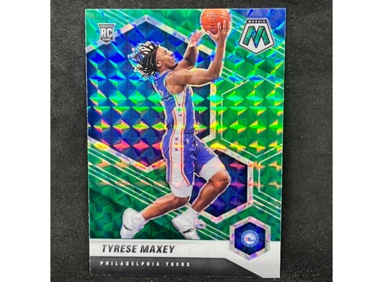 2020-21 MOSAIC TYRESE MAXEY RC GREEN PRIZM