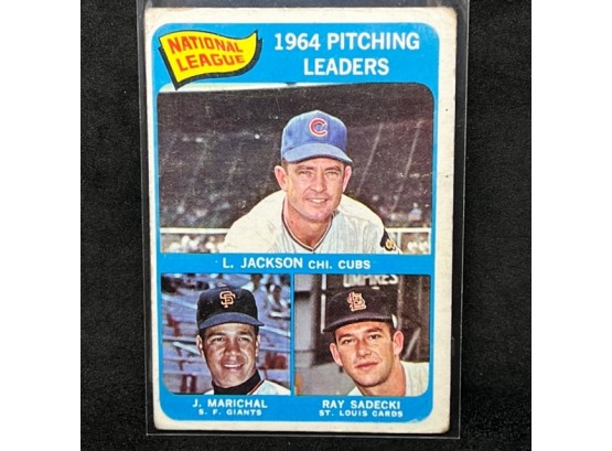 1965 TOPPS PITCHING LEADERS WITH JUAN MARICHAL