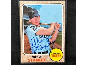 1968 TOPPS MICKEY STANLEY AUTO