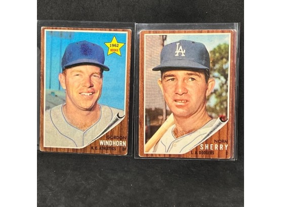 1962 TOPPS ROOKIE STAR GORDAN WINDHORN AND NORM SHERRY