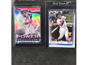 2020 BOWMAN'S BEST RONALD ACUNA JR REFRACTOR & 2019 TOPPS RONALD ACUNA JR ROOKIE CUP