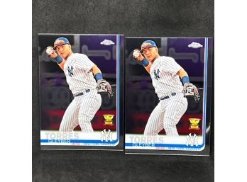 (2) 2019 TOPPS CHROME GLEYBER TORRES ROOKIE CUPS