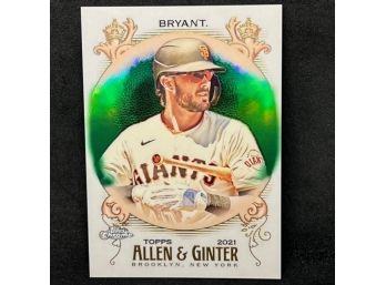 2021 TOPPS ALLEN & GINTER CHROME KRIS BRYANT GREEN ONLY 99 PRINTED