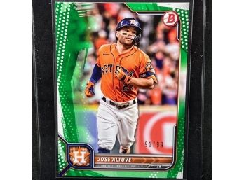 2022 BOWMAN JOSE ALTUVE GREEN PARALLEL ONLY 99 MADE