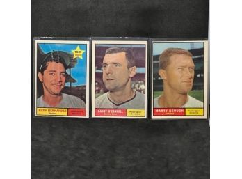 1961 TOPPS ROOKIE RUDY HERNANDEZ, DANNY O'CONNEL & MARTY KEOUGH