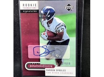 2005 UPPER DECK DARREN SPROLES RC AUTO ONLY 699 MADE
