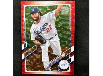 2021 TOPPS CLAYTON KERSHAW RED VARIATION ONLY 199 PRINTED