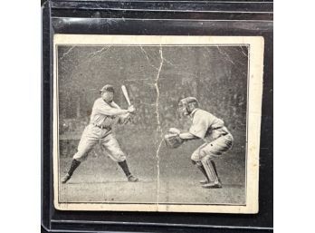 1912 HASSAN TRIPLE FOLDER WAHOO SAM CRAWFORD 'ABOUT TO SMASH ONE' - HALL OF FAME