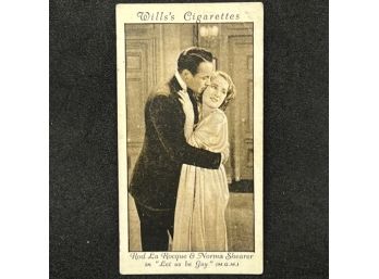 1931 WILLS CIGARETTES CINEMA STARS ROD LA ROCQUE & NORMA SHEARER!