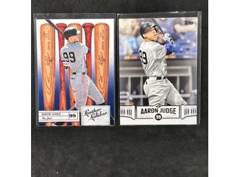 2019 LEATHER AND LUMBER AARON JUDGE AND 2019 TOPPS AARON JUDGE