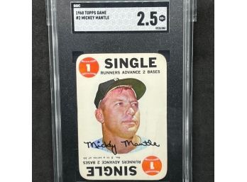 1968 TOPPS GAME MICKEY MANTLE - GRADED