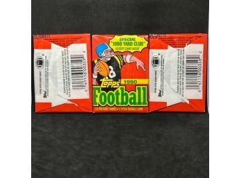 (3) 1990 TOPPS NFL SEALED PACKS - LOADED WITH HALL OF FAMERS