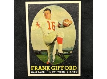 1958 TOPPS FRANK GIFFORD - HALL OF FAMER