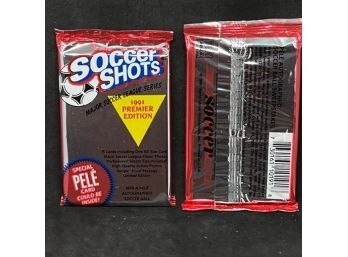 (2) SEALED PACKS 1991 PREMIER EDITION SOCCER SHOTS W/ CHANCE AT PELE CARD