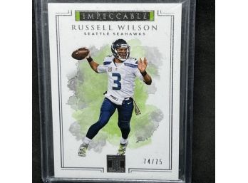 2017 PANINI IMPECCABLE RUSSEL WILSON SHORT PRINT ONLY 75 PRINTED