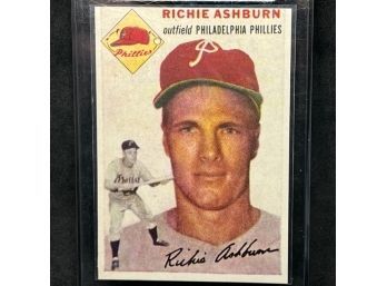1954 Topps #45 Richie Ashburn White Back Phillies HALL-OF-FAME