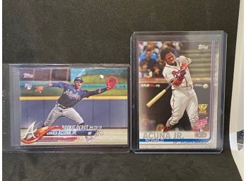 2018 TOPPS RONALD ACUNA JR ROOKIE AND 2019 ROOKIE CUP ACUNA JR HR DERBY