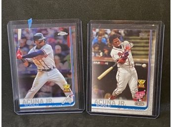 TOPPS CHROME AND TOPPS RONALD ACUNA JR ROOKIE CUP CARDS