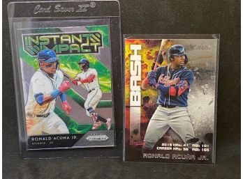 RONALD ACUNA JR INSERTS (2) PRIZM AND TOPPS
