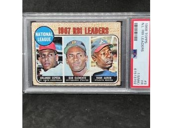 1968 TOPPS NL RBI LEADERS - CLEMENTE, AARON AND CEPEDA