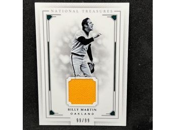 2016 NATIONAL TREASURES BILLY MARTIN SHORT PRINT GAME USED RELIC  - ONLY 99 MADE