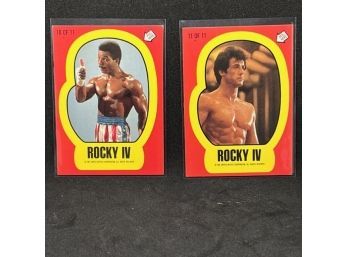 (2) 1985 TOPPS ROCKY IV STICKERS