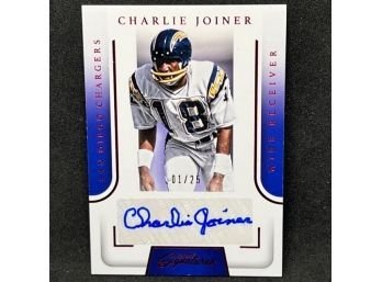 2016 PANINI PRIME SIGNATURES CHARLIE JOINER - HALL OF FAMER