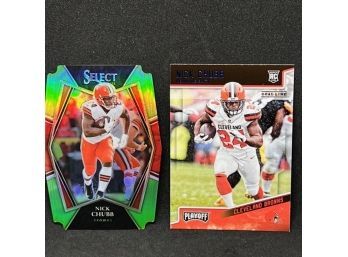 2018 PLAYOFF NICK CHUB RC & 2021 SELECT GREEN PRIZM DIE CUT SP ONLY 349 PRINTED