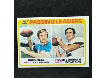 1978 TOPPS NFL PASSING LEADERS ROGER STAUBACH & BOB GRIESE