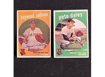 (2) 1959 TOPPS RED SOX: HAYWOOD SULLIVAN & PETE DALEY