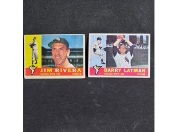 (2) 1960 TOPPS WHITE SOX: JIM RIVERA & BARRY LATMAN