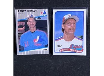 1989 FLEER AND 1989 TOPPS RANDY JOHNSON ROOKIE CARDS (2)