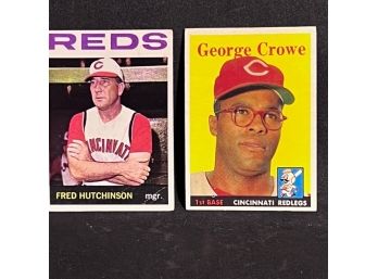 1958 TOPPS GEORGE CROWE & 1964 TOPPS FRED HUTCHINSON