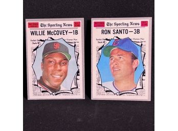 (2) 1970 TOPPS THE SPORTING NEWS WILLIE MCCOVEY & RON SANTO