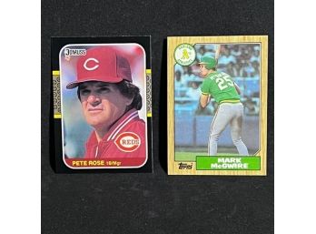 1987 DONRUSS PETE ROSE & 1987 TOPPS MARK MCWIRE RC