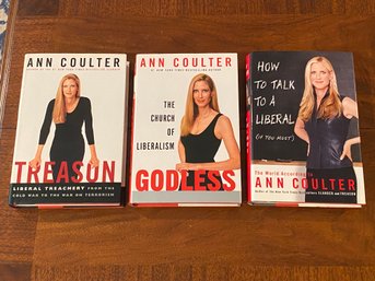 Ann Coulter SIGNED First Editions - Treason,  Godless & How To Talk To A Liberal