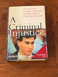 A Criminal Injustice By Richard Firstman And Jay Salpeter SIGNED First Edition