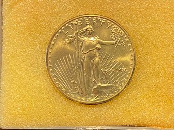 1/2 Oz Fine Gold American Eagle 25 Dollar Coin 1990