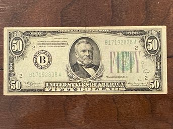Fifty Dollar Bill Series Of 1934 A