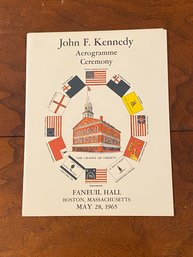 John F. Kennedy Commemorative First Day Issue Aerogramme With Ceremony Program