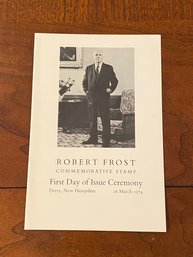 Robert Frost First Day Issue Stamp With Commemorative Ceremony Program
