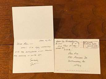 Greta Van Susteren Handwritten Note SIGNED With Envelope