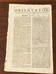 The Observator Thursday November 30, 1682 RARE Publication By A Woman During The 17th Century