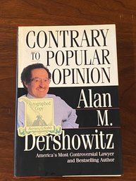 Contrary To Popular Opinion By Alan M. Dershowitz SIGNED First Edition