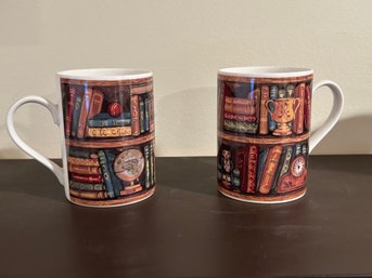 Past Times Library Mugs 0790 Fine Bone China Made In England