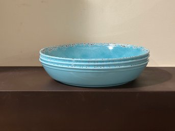 3 Piece Real Simple Blue Crackle Bowls