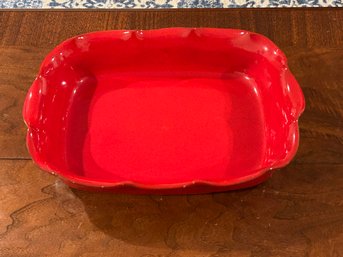 De Silva Ruffled Edge Cassarole Dish Red 14' X 10' Made In Italy (Pickup Only)