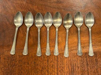 S. E. B.  E. P. N. S. National Silver Company Eight Demi Tasse Spoons