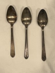 Three National Silver Co. Demitasse Spoons
